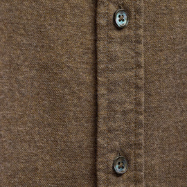 Refined Cotton Flannel Shirt - Mid Brown