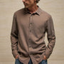 Refined Cotton Flannel Shirt in Mid Brown | James Perse Los Angeles