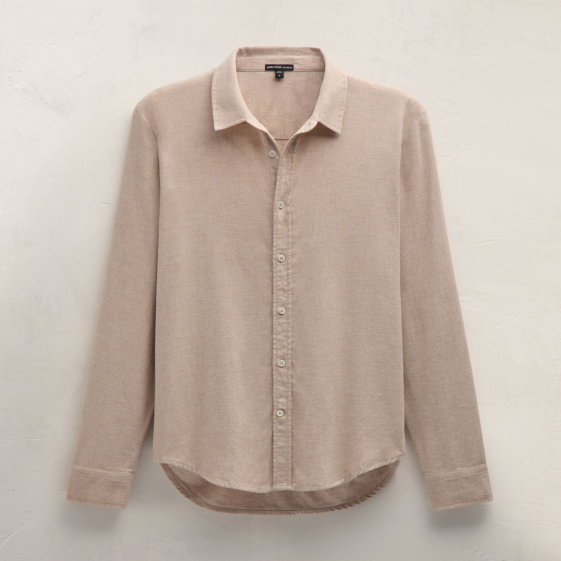 Cotton Flannel Shirting in Stone | James Perse Los Angeles