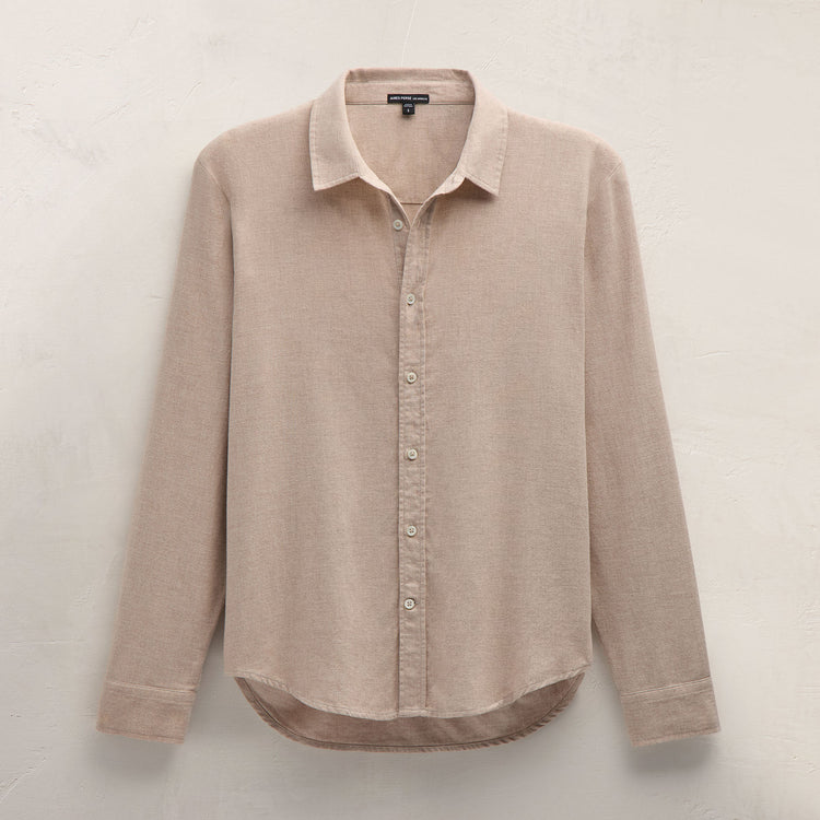 Cotton Flannel Shirting in Stone | James Perse Los Angeles