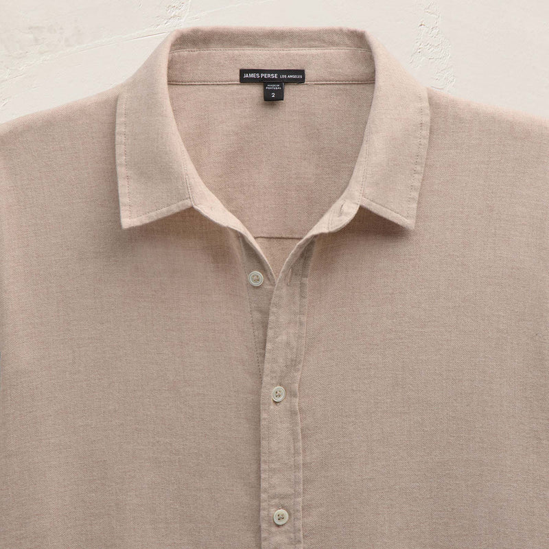 Cotton Flannel Shirting in Stone | James Perse Los Angeles