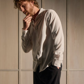 Refined Cotton Flannel Shirt in White | James Perse Los Angeles