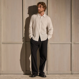 Refined Cotton Flannel Shirt in White | James Perse Los Angeles