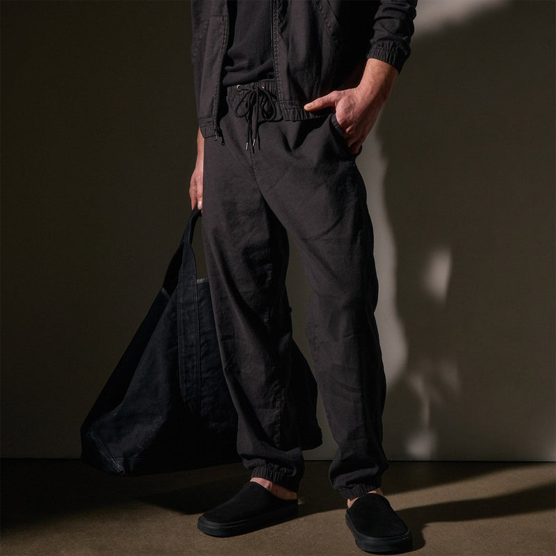 Linen Blend Jogger in Black | James Perse Los Angeles