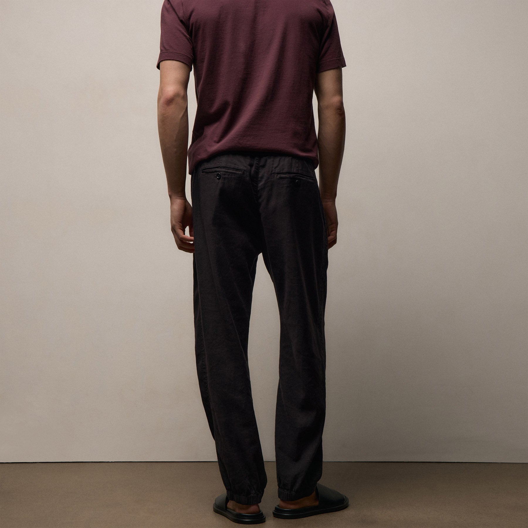 Stretch Linen Jogger - Black | James Perse Los Angeles