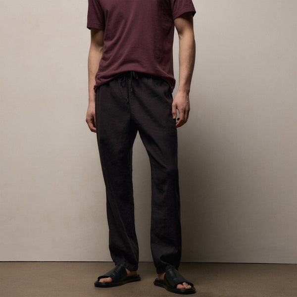 Stretch Linen Jogger in Black | James Perse Los Angeles