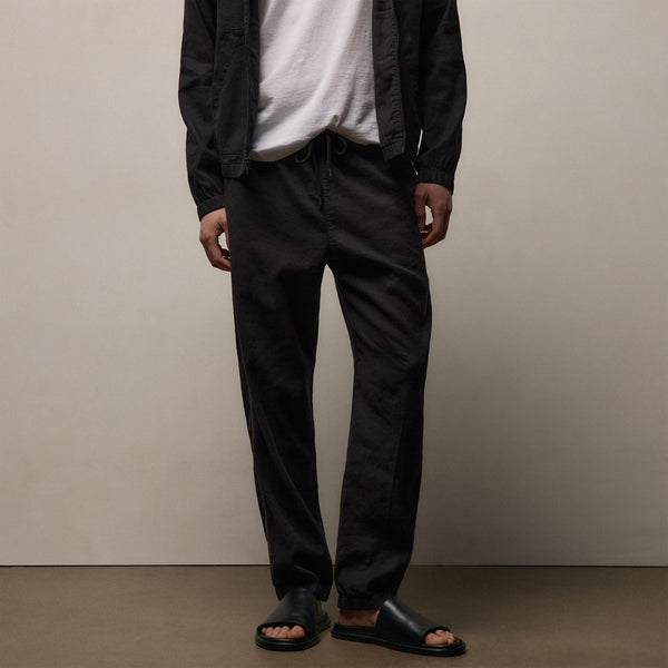 Stretch Linen Jogger in Black | James Perse Los Angeles