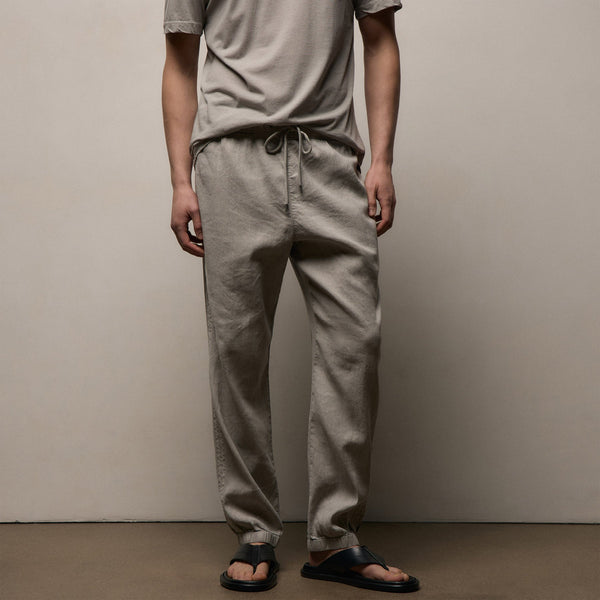 Stretch Linen Jogger in Fog Pigment | James Perse Los Angeles