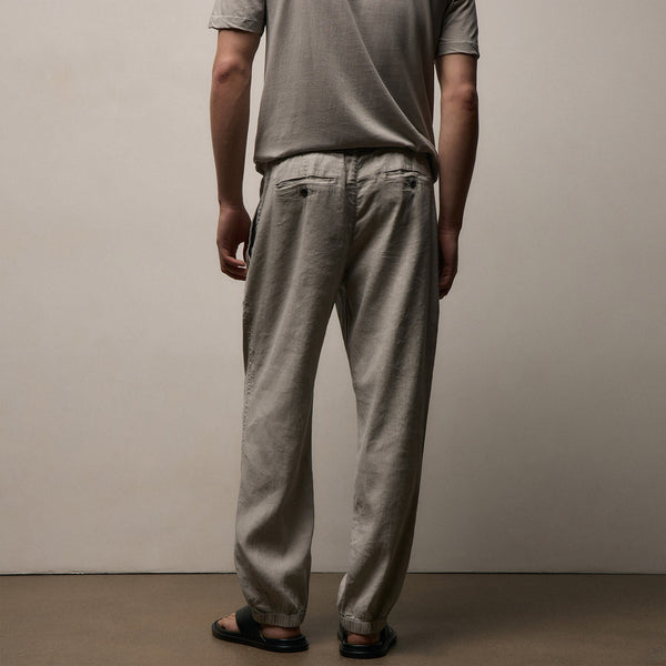 Stretch Linen Jogger in Fog Pigment | James Perse Los Angeles