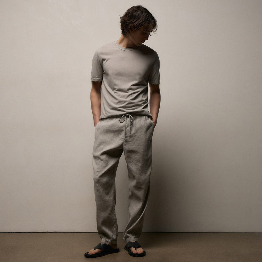 Stretch Linen Jogger in Fog Pigment | James Perse Los Angeles