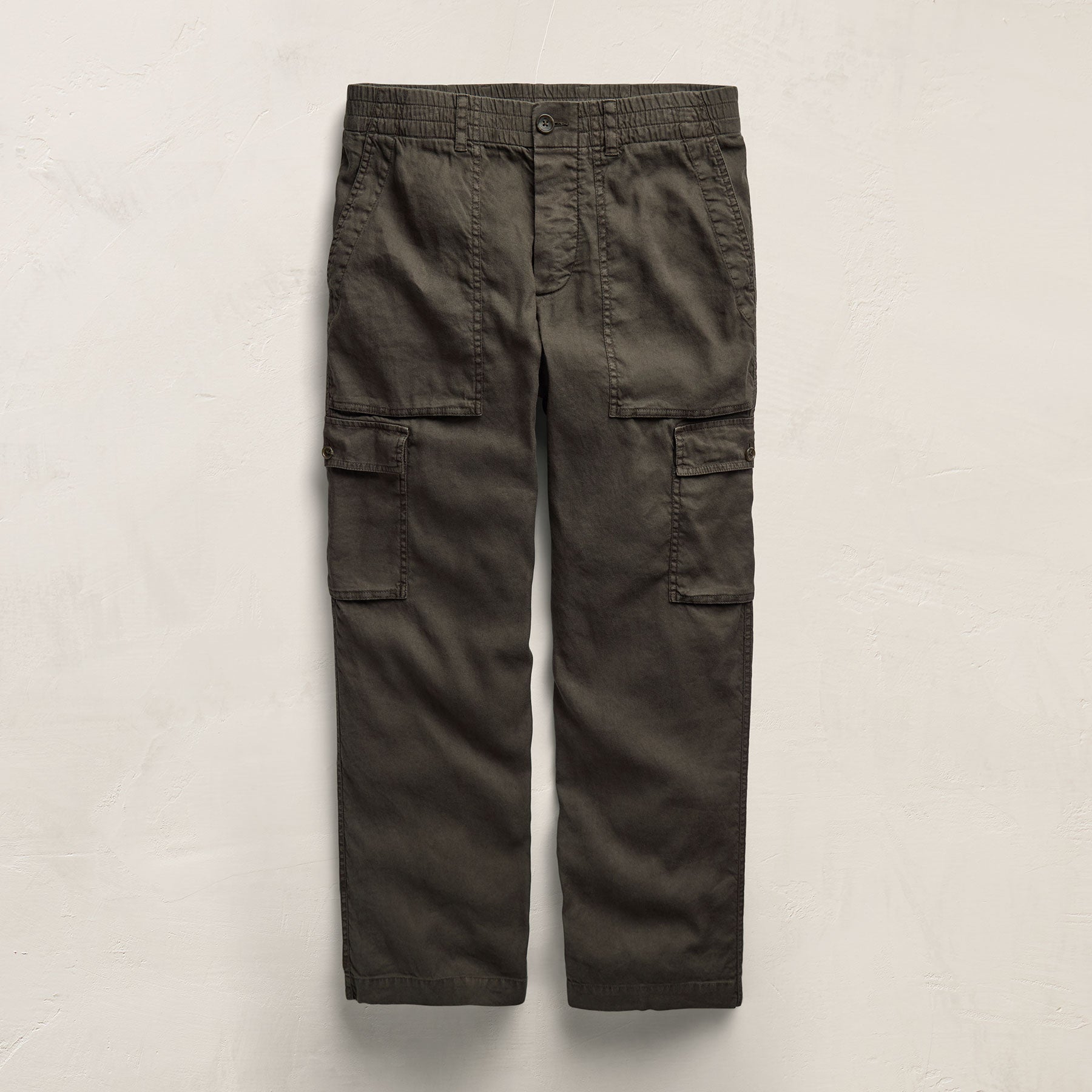 Stretch Linen Cargo Pant In Dark Olive Pigment | James Perse Los
