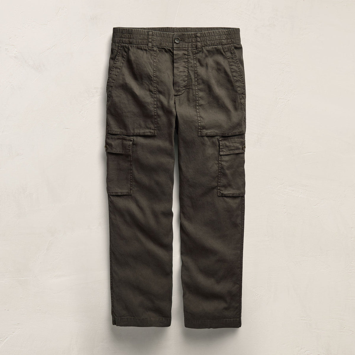Stretch Linen Cargo Pant in Dark Olive Pigment | James Perse Los Angeles