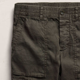 Stretch Linen Cargo Pant in Dark Olive Pigment | James Perse Los Angeles