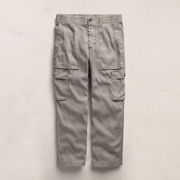 Stretch Linen Cargo Pant in Fog Pigment | James Perse Los Angeles
