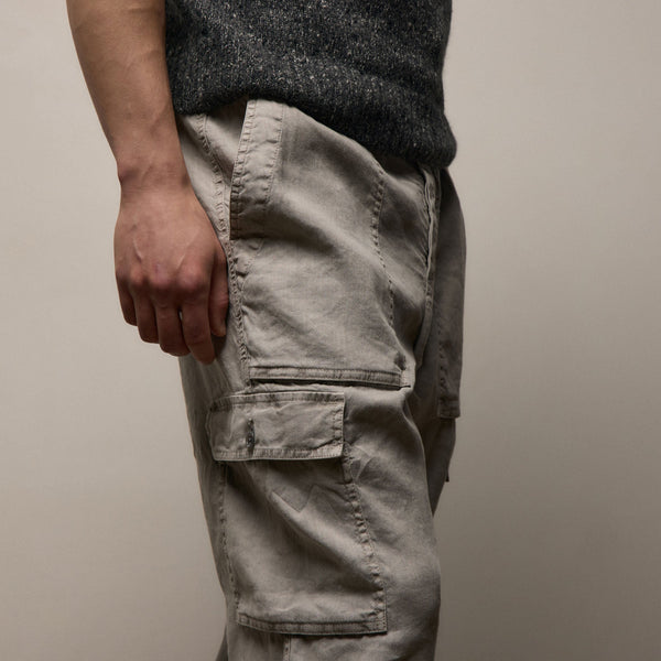 Stretch Linen Cargo Pant in Fog Pigment | James Perse Los Angeles