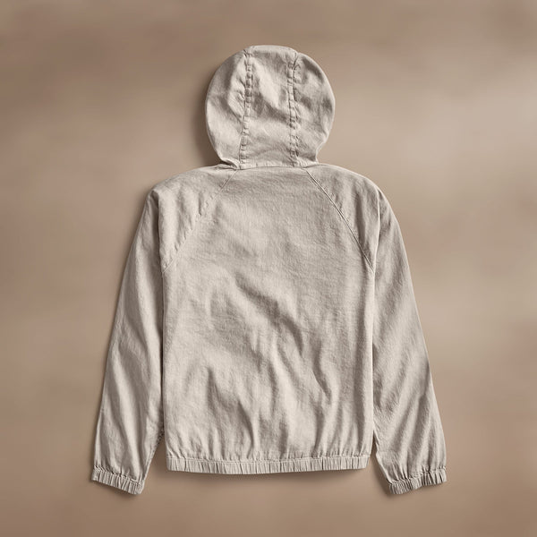 Linen Blend Zip Front Hoody in Salt Pigment | James Perse Los Angeles
