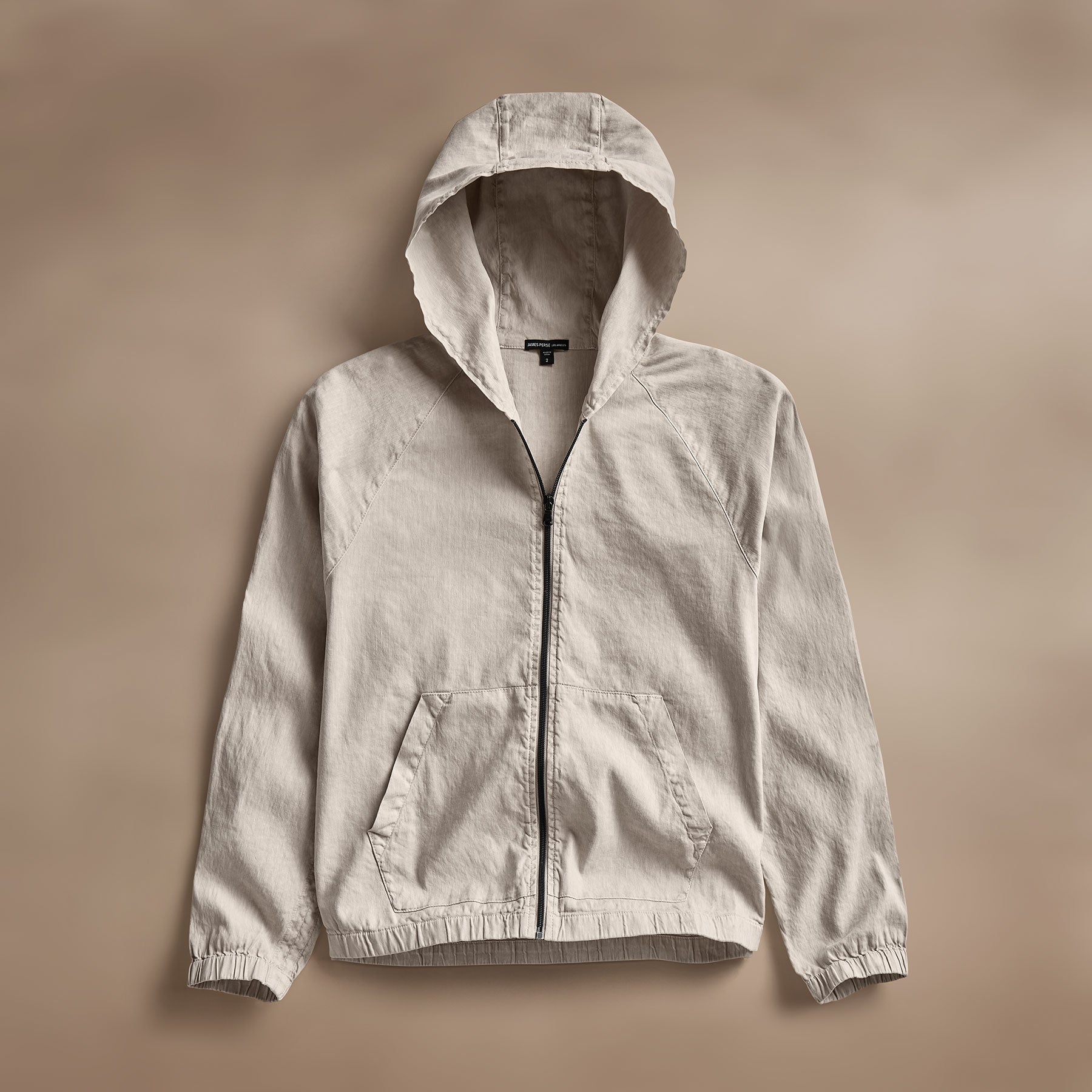 Linen Blend Zip Front Hoodie - Salt Pigment | James Perse