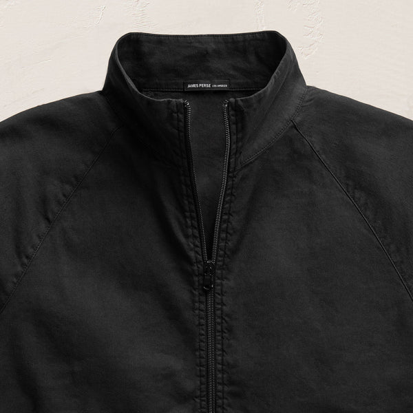 Stretch Linen Track Jacket in Black | James Perse Los Angeles