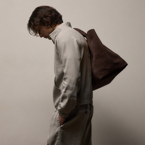 Suede Large Tote in Cafe | James Perse Los Angeles / Mens