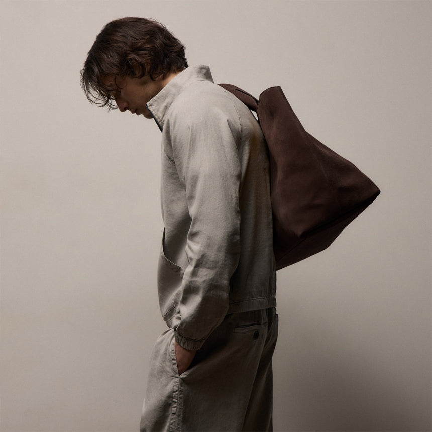 Suede Large Tote in Cafe | James Perse Los Angeles / Mens