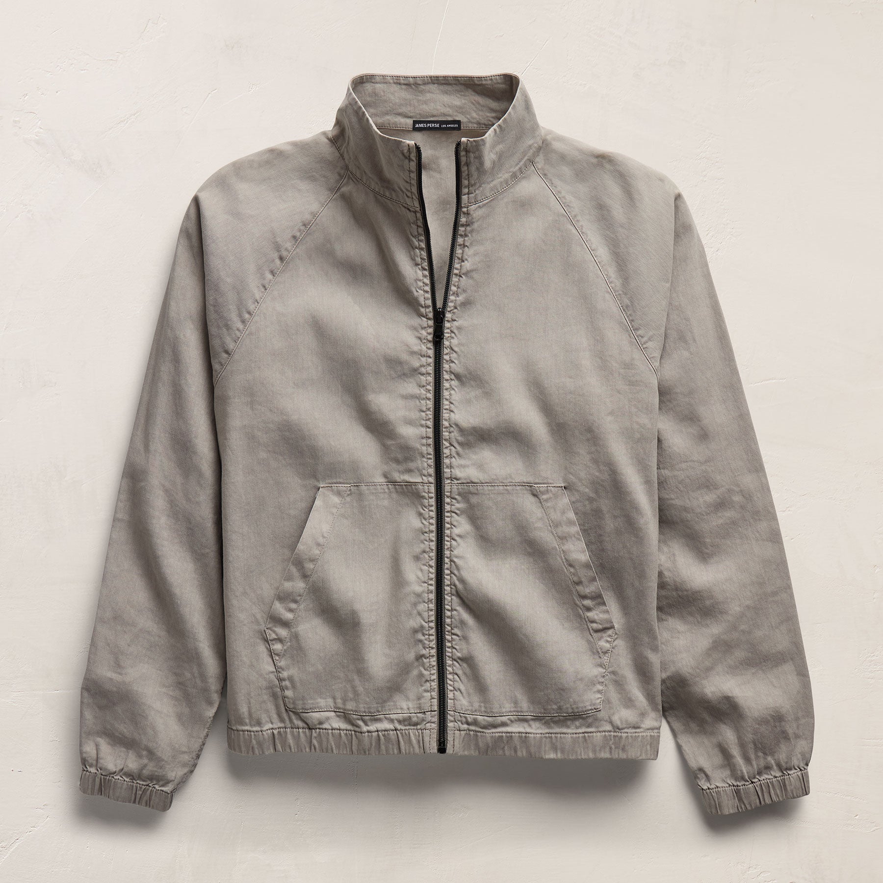 Stretch Linen Track Jacket in Fog Pigment | James Perse Los Angeles