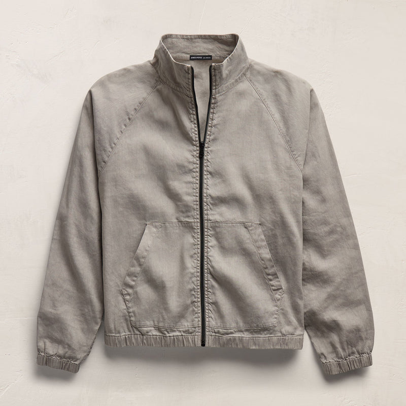 Stretch Linen Track Jacket in Fog Pigment | James Perse Los Angeles