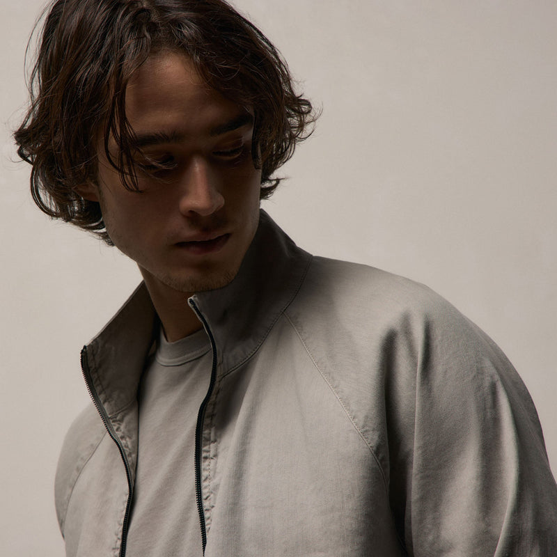 Stretch Linen Track Jacket in Fog Pigment | James Perse Los Angeles