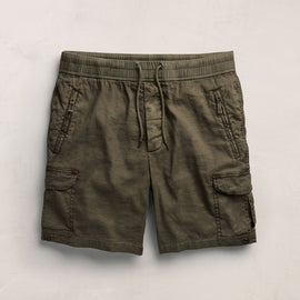 Linen Cotton Utility Short in Army Green Pigment | James Perse Los Angeles