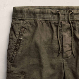 Linen Cotton Utility Short in Army Green Pigment | James Perse Los Angeles