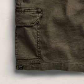 Linen Cotton Utility Short in Army Green Pigment | James Perse Los Angeles