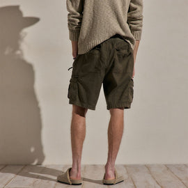 Parachute Linen Cotton Cargo Short in Army Green Pigment | James Perse Los Angeles