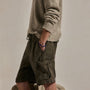 Parachute Linen Cotton Cargo Short in Army Green Pigment | James Perse Los Angeles
