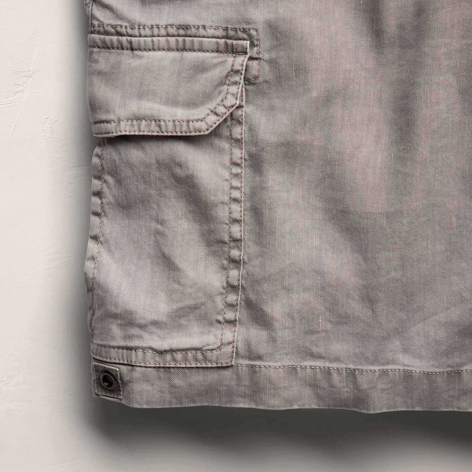 Linen Cotton Utility Short in Fog Pigment | James Perse Los Angeles