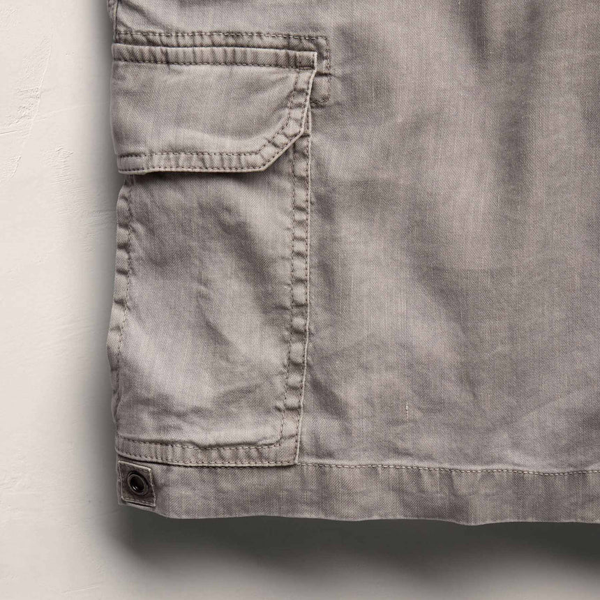 Linen Cotton Utility Short in Fog Pigment | James Perse Los Angeles