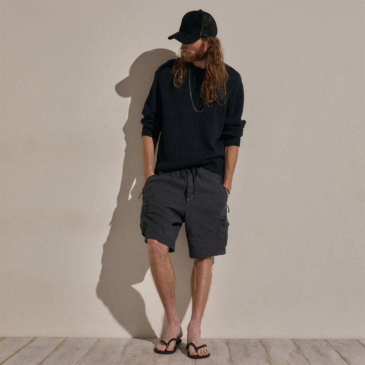 Parachute Linen Cotton Cargo Short in Magma Pigment | James Perse Los Angeles