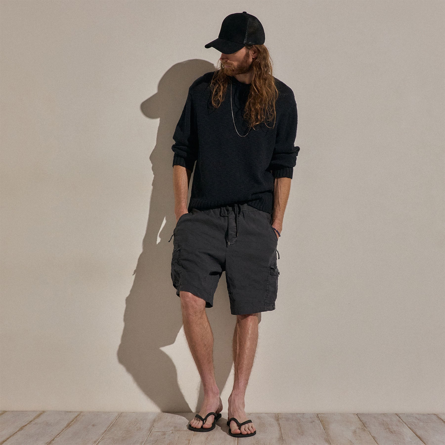 Parachute Linen Cotton Cargo Short in Magma Pigment | James Perse Los Angeles
