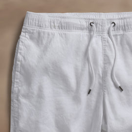 Linen Blend Jogger Short in White | James Perse Los Angeles