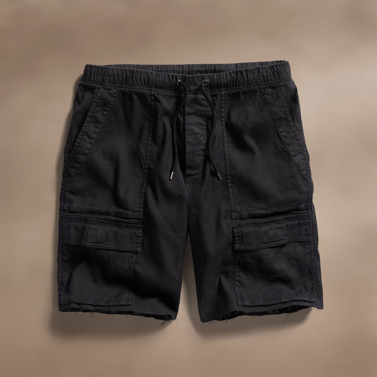 Linen Blend Utility Short in Black | James Perse Los Angeles