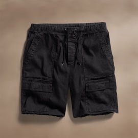 Linen Blend Utility Short in Black | James Perse Los Angeles