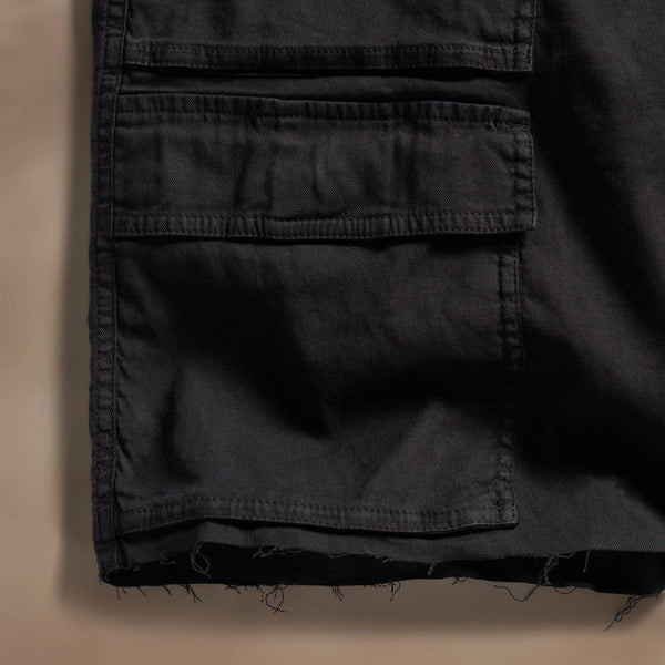 Linen Blend Utility Short in Black | James Perse Los Angeles