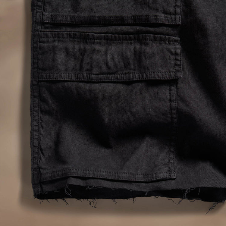 Linen Blend Utility Short in Black | James Perse Los Angeles