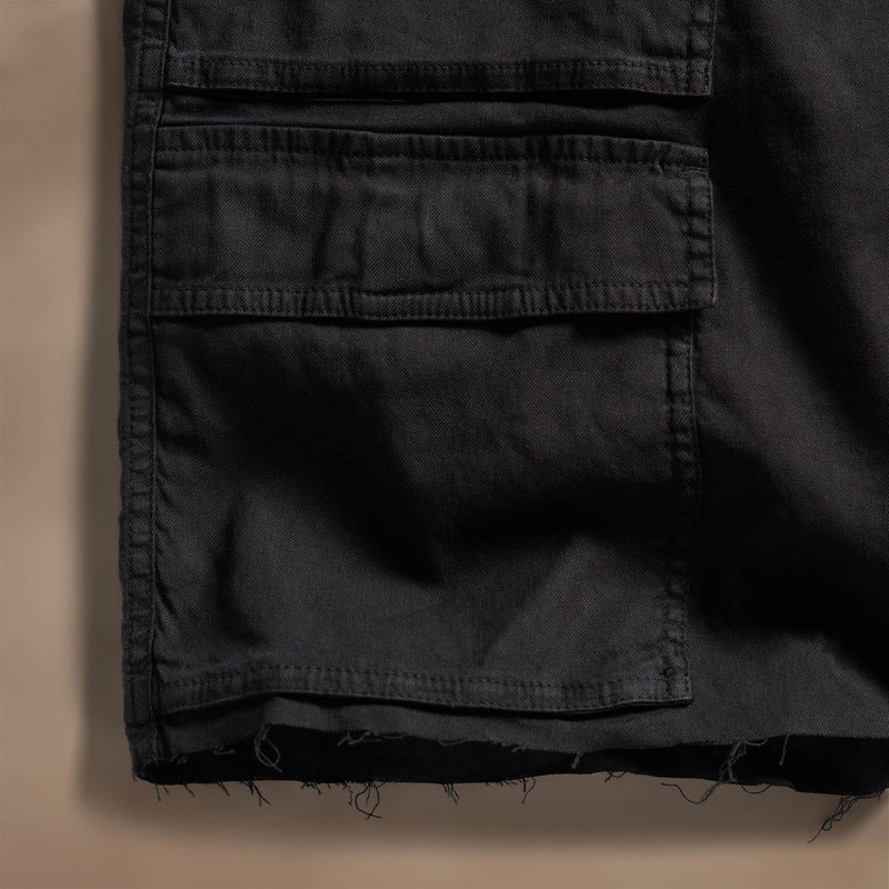 Linen Blend Utility Short in Black | James Perse Los Angeles