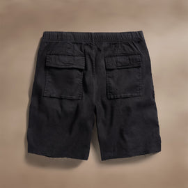 Linen Blend Utility Short in Black | James Perse Los Angeles