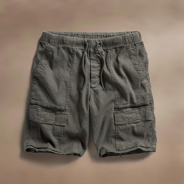 Linen Blend Utility Short in Granite Pigment | James Perse Los Angeles