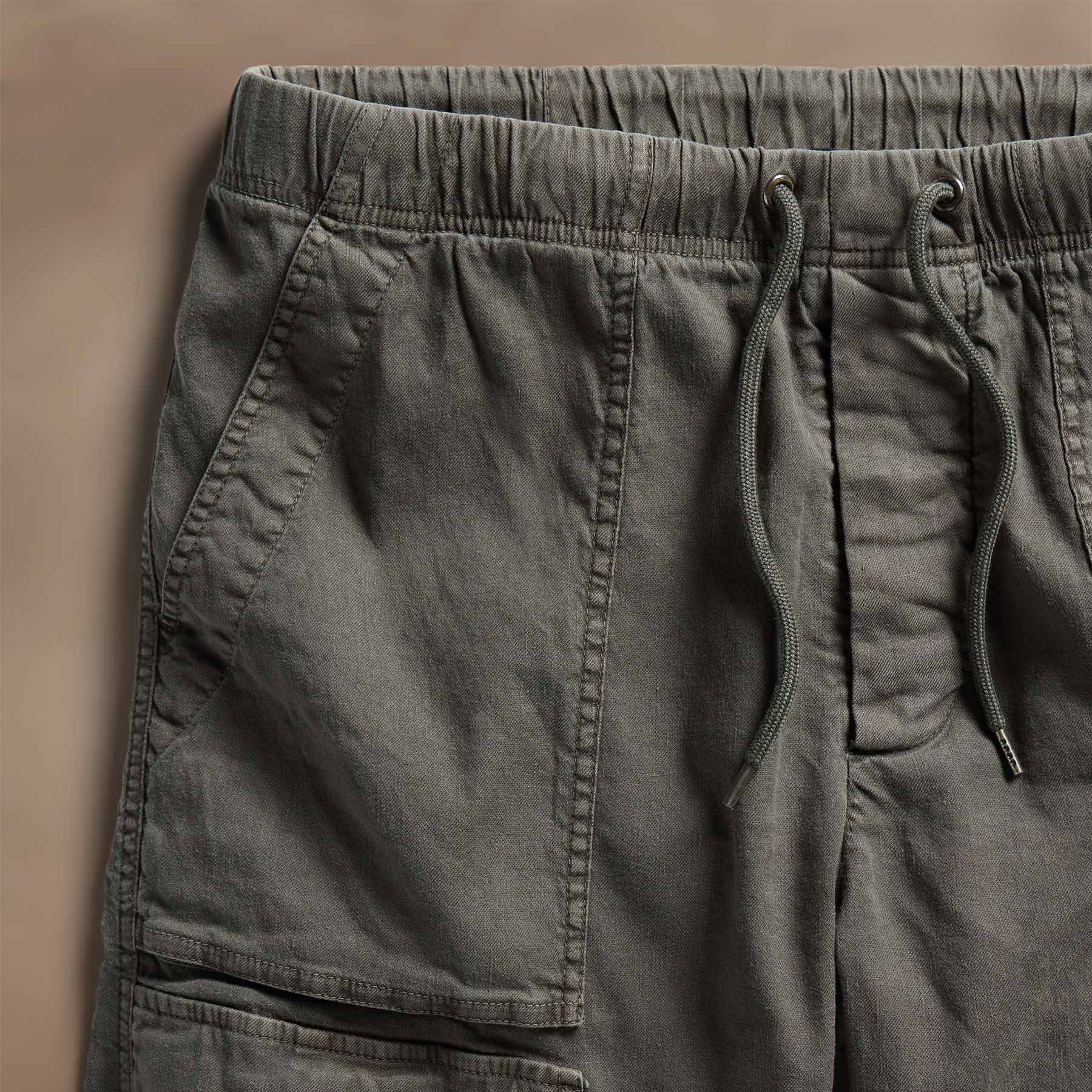 Linen Blend Utility Short in Granite Pigment | James Perse Los Angeles