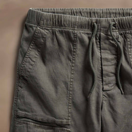 Linen Blend Utility Short in Granite Pigment | James Perse Los Angeles
