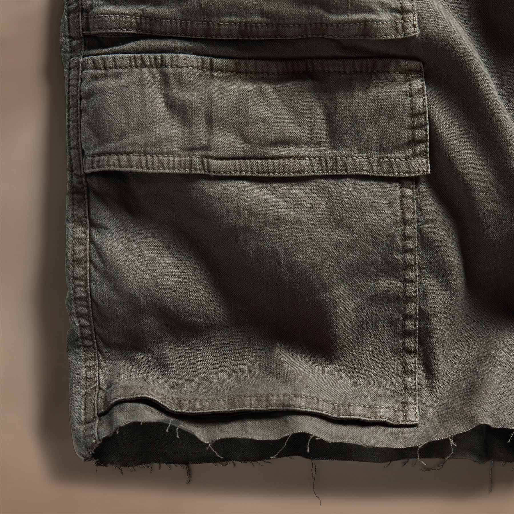 Linen Blend Utility Short in Granite Pigment | James Perse Los Angeles