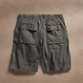 Linen Blend Utility Short in Granite Pigment | James Perse Los Angeles