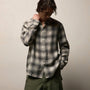 Plaid Linen Shirt in Grey Plaid | James Perse Los Angeles