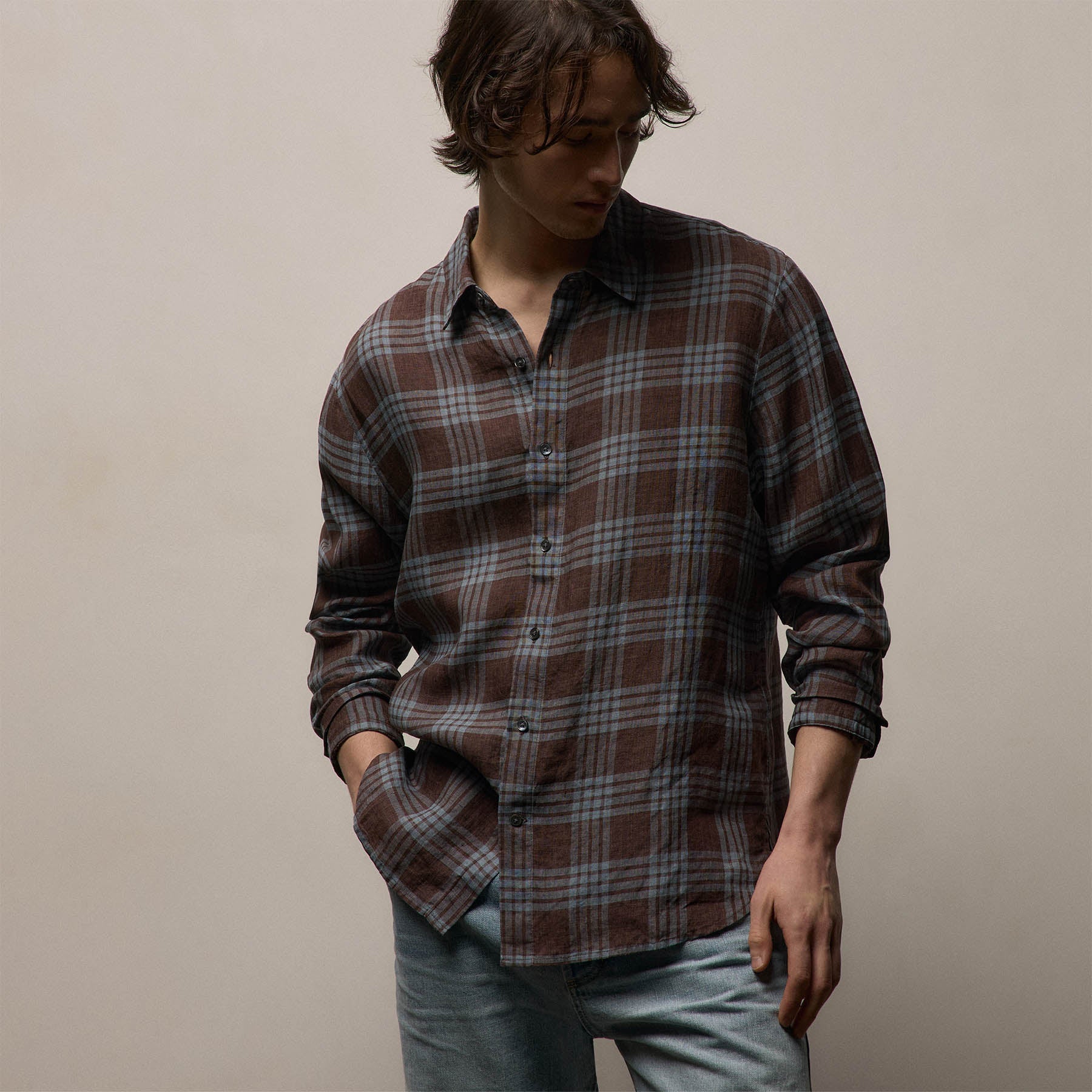 Plaid Linen Shirt from James Perse - $425